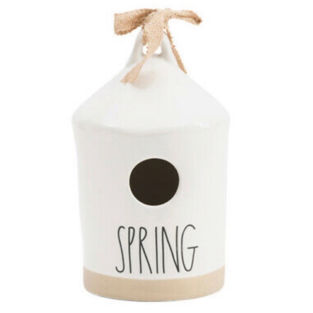 Rae Dunn SPRING Burlap Ribbon Bird House